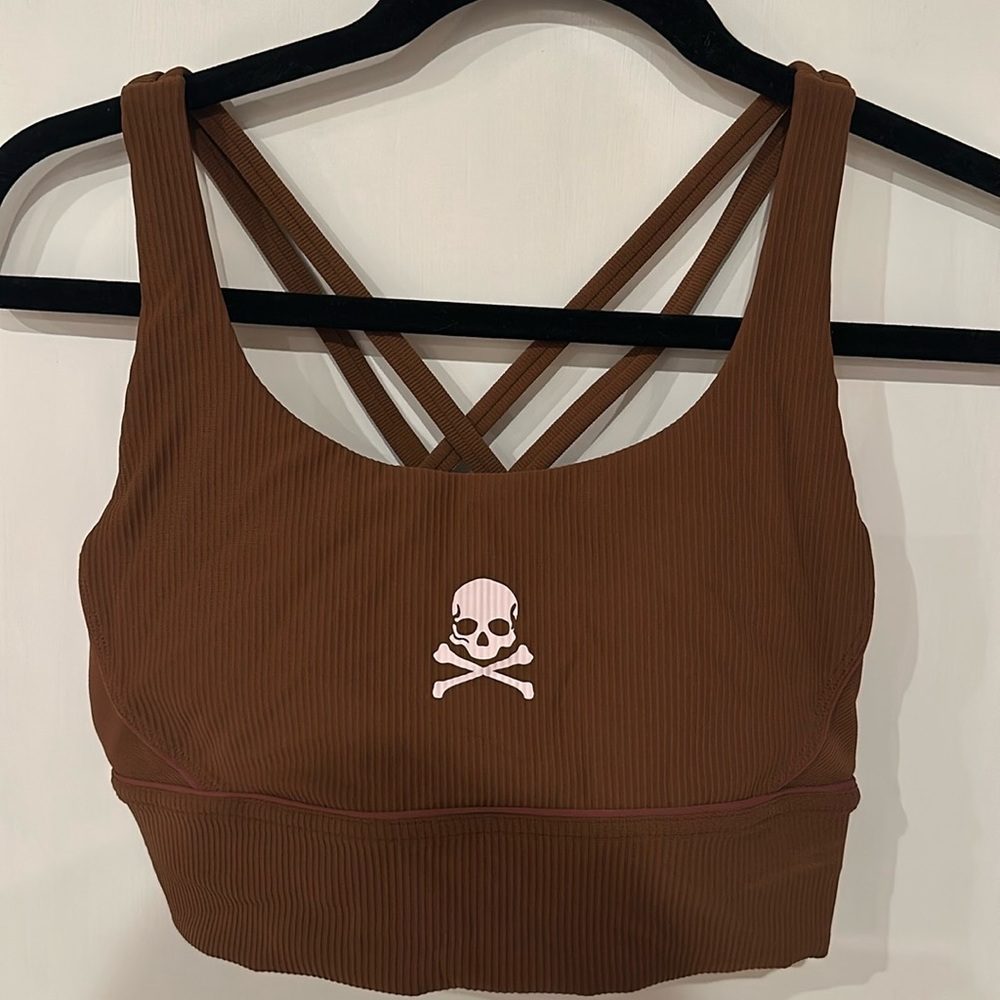 Lululemon Soulcycle Brown Ribbed Sports Bra